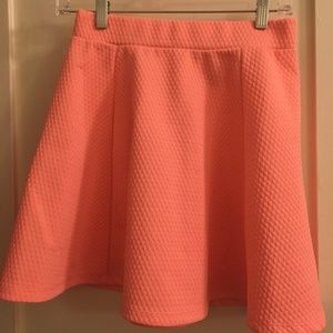 Pink Textured Skater Skirt